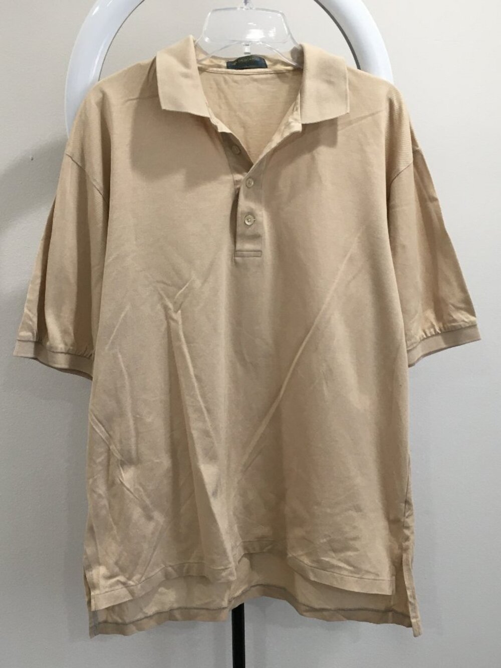 DESCENTE Golf Collection Japan Beige Short Sleeve Polo Shirt
